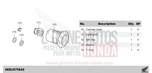 KIT,CYLN SET 1KEY TYPE1 T2.3 CL500AS de 2025